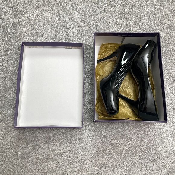 Madden Girl Getta Patent Leather Pump Stiletto Heels Womens 9.5 Black With Box - Picture 1 of 16